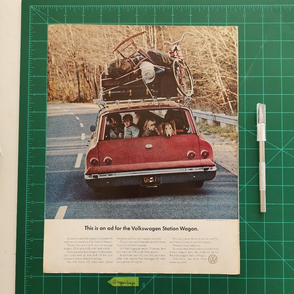 60s Volkswagen Station Wagon Vintage Car Ad